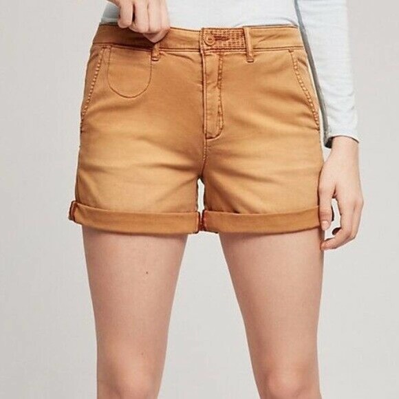 Anthropologie Pants - Anthropologie Chino Relax Khaki Shorts Cuffed 27